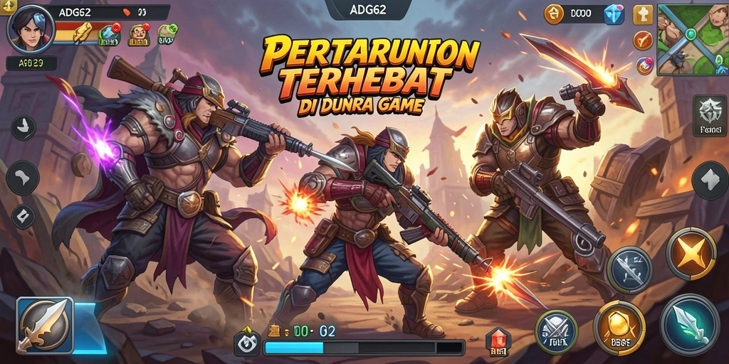 Gameplay menegangkan dengan pertarungan yang mendebarkan.
