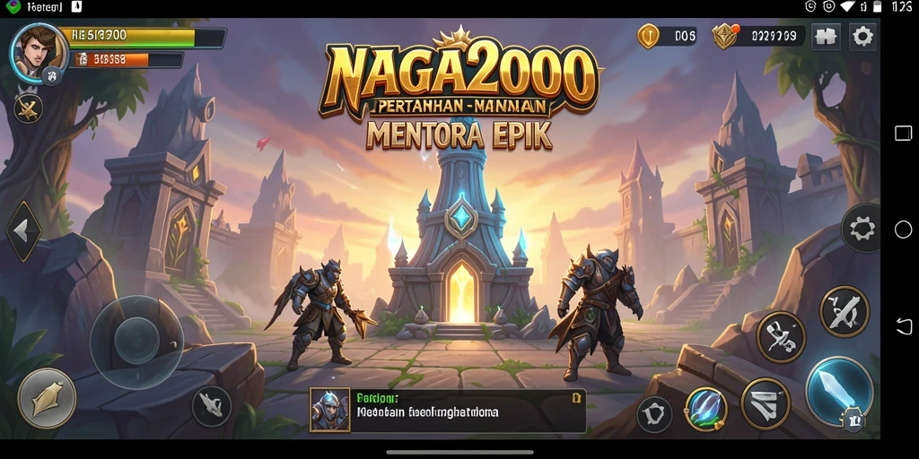 Screenshot NAGA2000 menampilkan strategi Tower Defense yang mendebarkan.